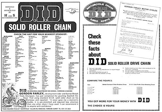 Daido Kogyo Chains - DID  Motorcycle Chains                      