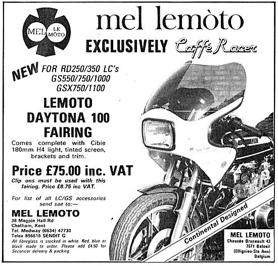 Mel Lemoto Daytona 100 Fairing For GSX750                        