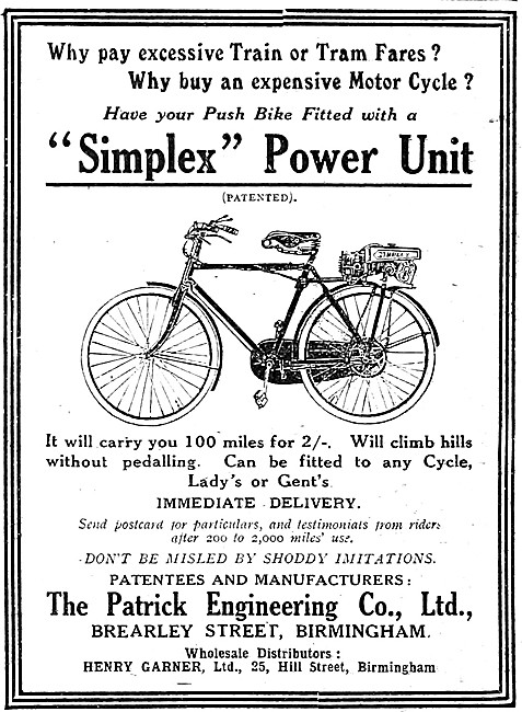 Patrick Engineering Simplex Cyclemotor Bicycle Power Unit        