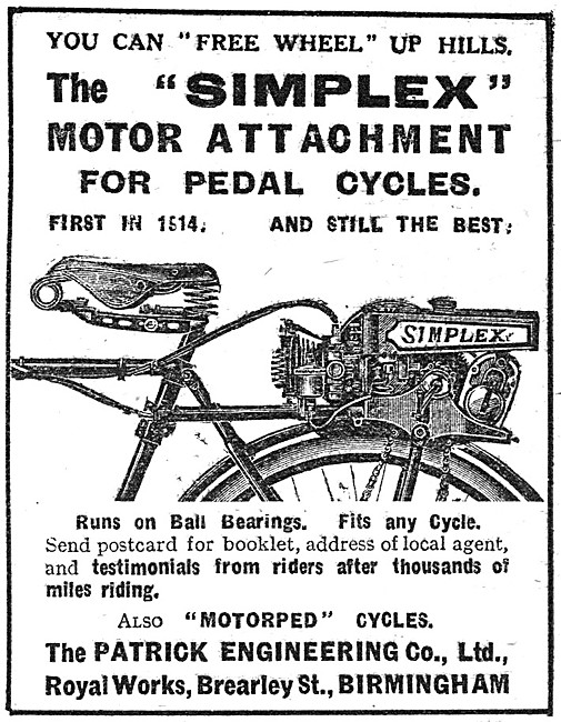 Simplex Cyclemotor - Simplex Pedal Cycle Motor Attachment        