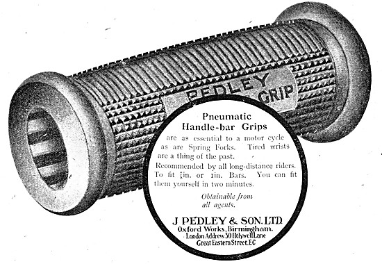Pedley Pneumatic Handlebar Grips 1920 Advert                     