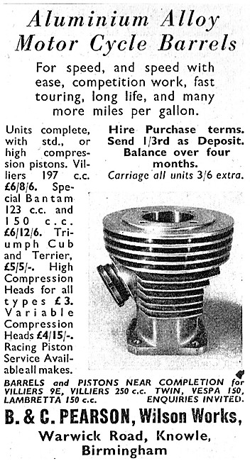 Ajax Aluminium Barrels & High Compression Conversions 1957       
