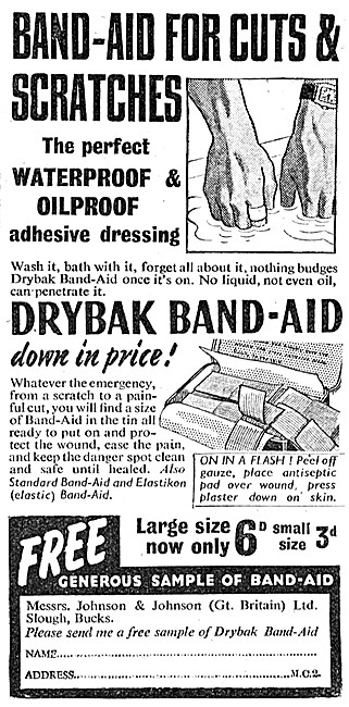 Johnson & Johnson Drybak Band-Aid Adhesive Dressings             