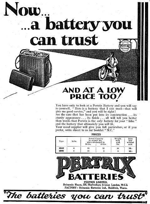 Pertrix Motor Cycle Batteries                                    