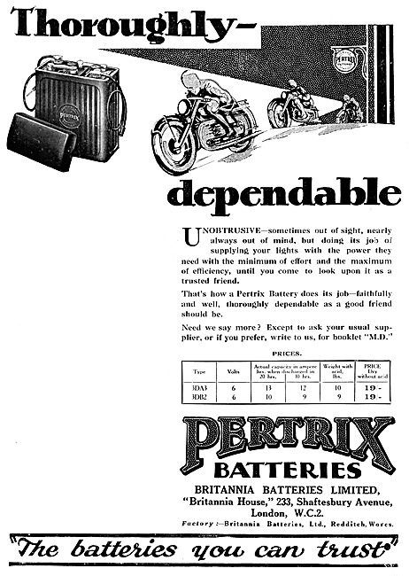 Pertrix Batteries 1930 Advert                                    