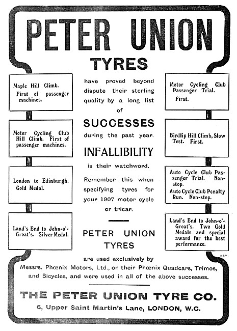 Peter Union Motor Cycle Tyres                                    