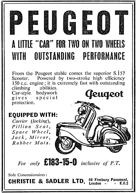 1957 Peugeot S.157 Motor Scooter 150cc                           