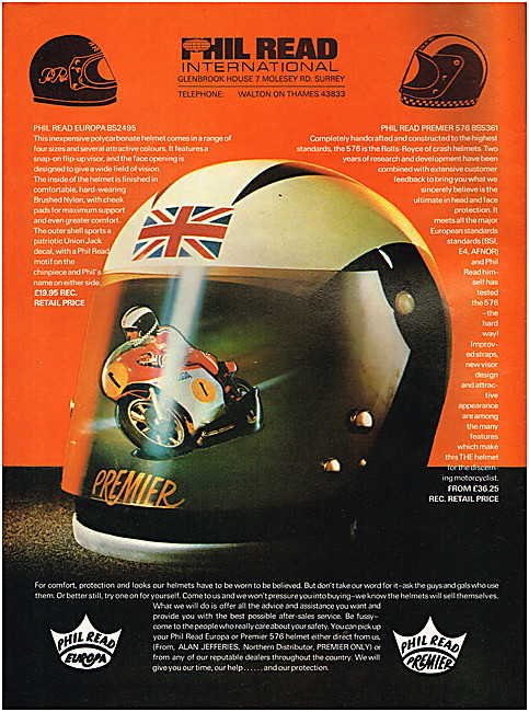 Phil Read Motorcycle Helmets - Phil Read Europa Helmet           