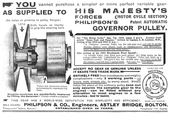 Philipsons Governer Pulley 1916                                  