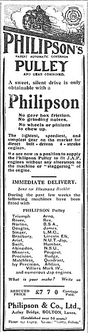 Philipsons Governer Pulley  - Philipson Pulley 1922              