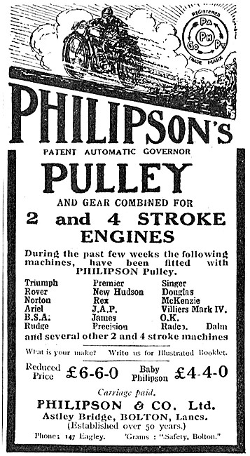 Philipsons Governer Pulley For 2 & 4 Stroke Engines              