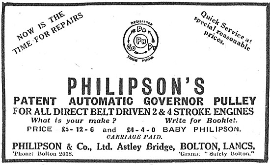 1924 Philipsons Automatic Governer Pulley                        