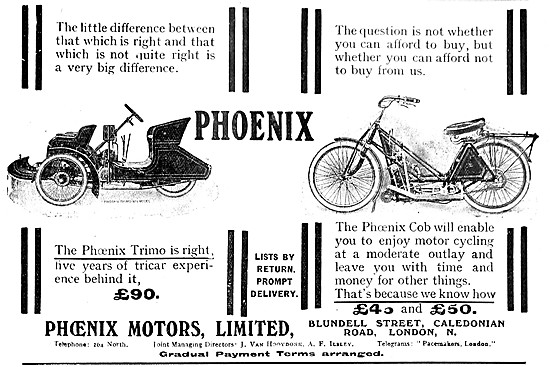 Phoenix Motor Cycles & Tricars - Phoenix Trimo - Phoenix Cob     