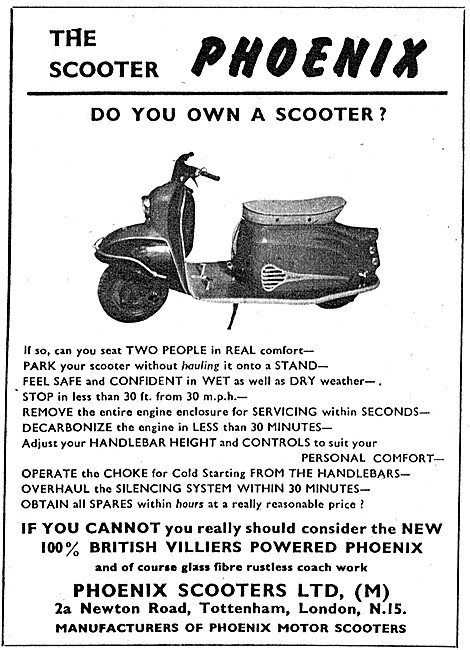1961 Phoenix Motor Scooter - Phoenix Villers Scooter             