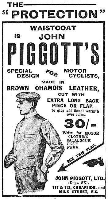 Piggots Motor Cycle Weatherproof Clothing 1910                   
