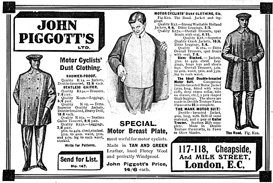 Piggots Motor Cycle Clothing                                     