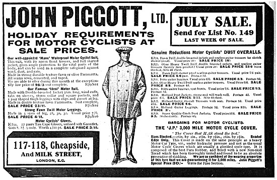 Piggots Motor Cycle Clothing                                     