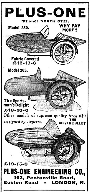 Plus-One Sidecars 1930 Model Range                               
