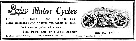 1915 Pope Big Twin Motor Cycle                                   