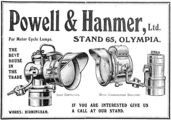 Powell & Hanmer Motor Cycle Lights                               
