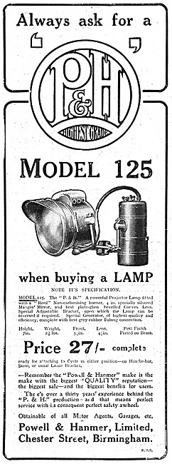 Powell & Hanmer Model 125 Motor Cycle Head Lamp                  
