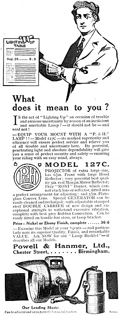 Powell & Hanmer Motor Cycle Lights                               