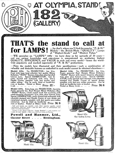 Powell & Hanmer Motor Cycle Lights                               