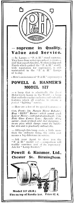 Powell & Hammer Motor Cycle Lighting                             