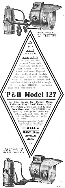 1915 Powell & Hanmer Model 127 Motor Cycle Acetylene Lighting Set
