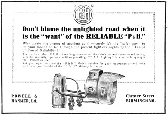 1916 Powell & Hanmer Acetylene Motor Cycle Headlight             