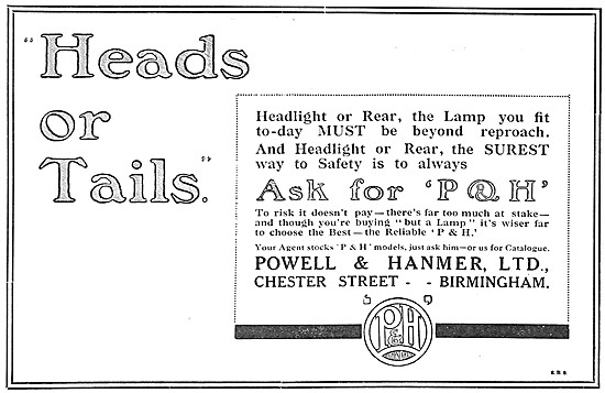 Powell & Hanmer Motor Cycle Lighting                             