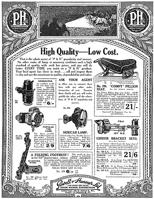 Powell & Hanmer Motor Cycle Parts & Accessories 1928             