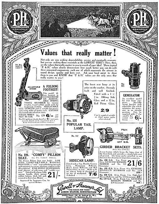 Powell & Hanmer Motor Cycle Parts                                