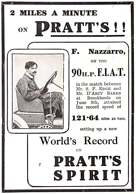 Pratts Motor Spirit - Pratts Petrol 1908 Advert                  