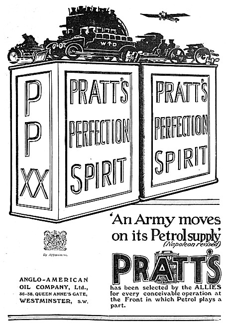 Pratts Motor Spirit For H.M. Armed Forces - Pratts Petrol 1914   