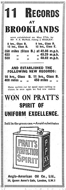 Pratts Motor Spirit - Pratts Petrol 1920 Advert                  