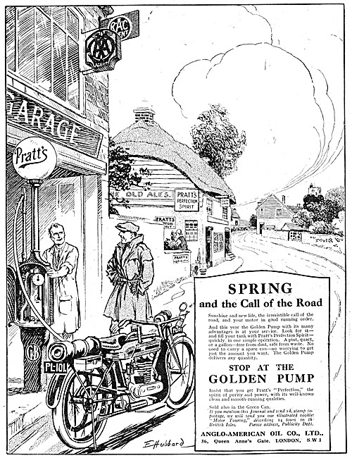 Pratts Motor Spirit - Golden Pratts Petrol 1921 Advert           
