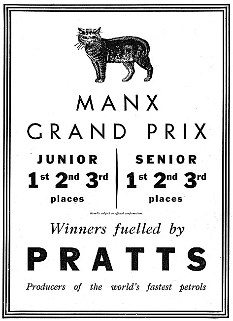Pratts Motor Spirit - Pratts Petrol 1934 Advert                  