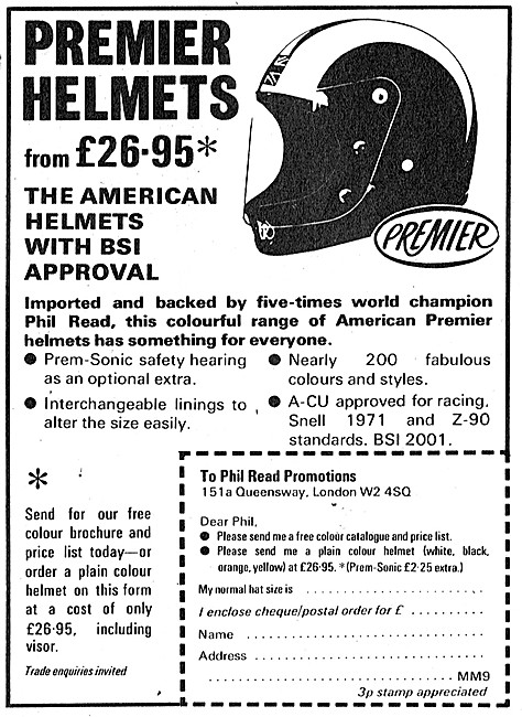 Premier Motor Cycle Helmets - Phil Read Promotions               