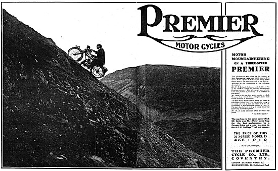 1913 Premier 3.5 hp 3 Speed Motor Cycle                          
