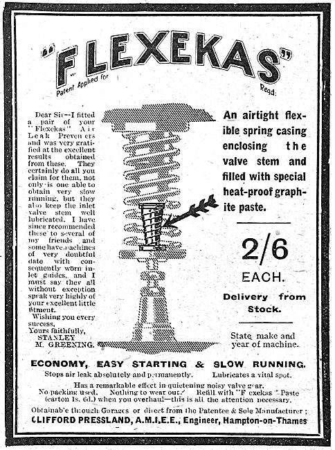 Presland Flexekas Valve Stem Lubricator & Leak Preventer 1920    