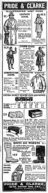 Pride & Clarke Motor Cycle Clothing 1931                         