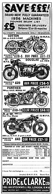 Pride & Clarke Motor Cycle Sales - A.J.W  - AJW Red Fox 490 cc   