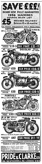 Pride & Clarke Motor Cycle Sales - AJW  - A.J.W. Red Fox 490 cc  