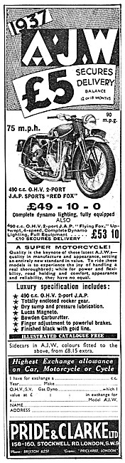 Pride & Clarke For AJW Motor Cycle Sales                         
