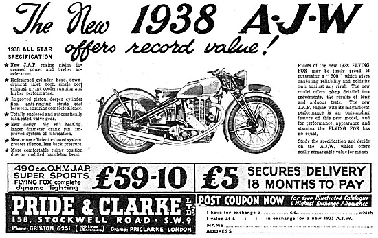 Pride & Clarke For AJW Motor Cycle Sales                         