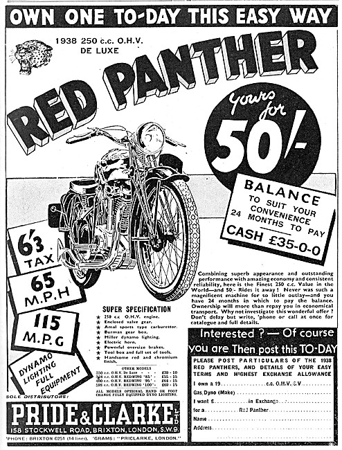 Pride & Clarke Red Panther 250 cc                                