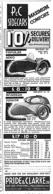 Pride & Clarke Windsor Junior Sidecar 1939                       