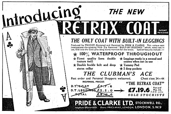 Pride & Clarke Motor Cycle Clothing & Accessories - Retrax Coat  