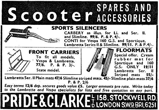 Pride & Clarke Motor Scooter Spares & Accessories                
